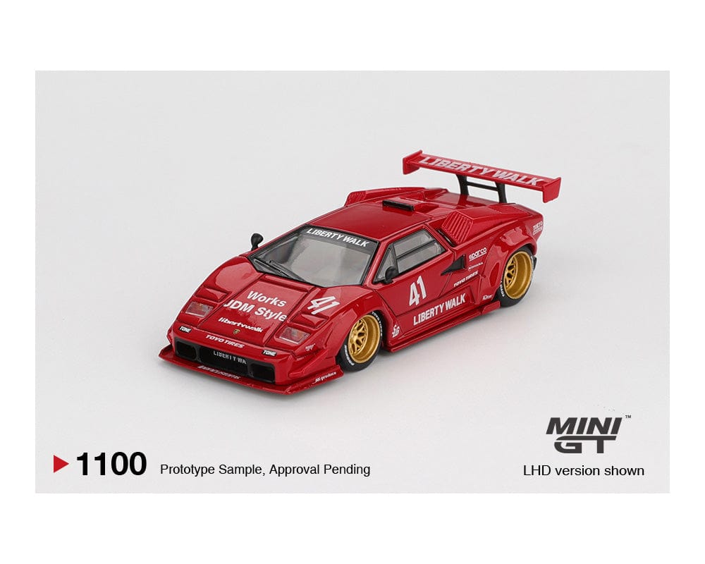 Lamborghini Countach LB-WORKS Red Mini GT 1/64 scale – Hanz Driven