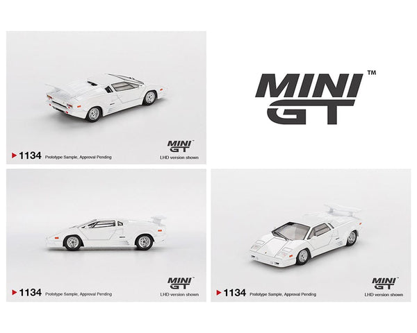 Lamborghini Countach 25th Anniversary White Limited Edition Mini GT 1/64 scale