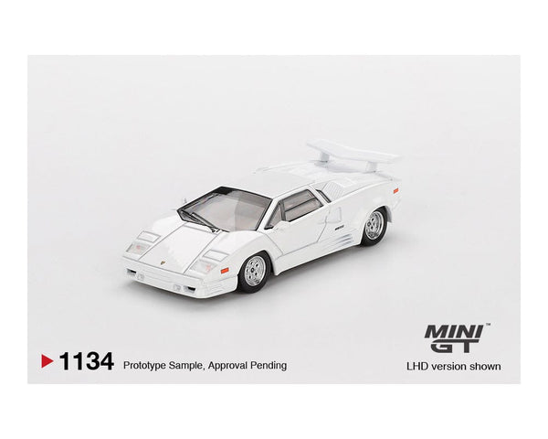 Lamborghini Countach 25th Anniversary White Limited Edition Mini GT 1/64 scale