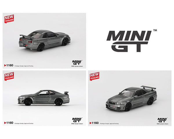 Nissan Skyline GT-R Dark Metal Gray NISMO BNR34 CRS Version Mini GT 1:64 