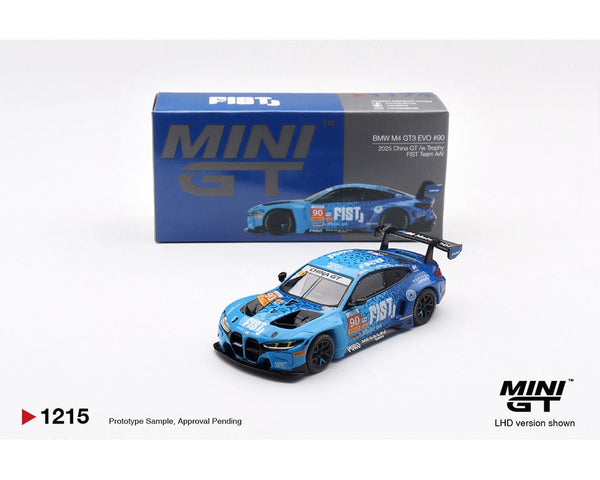 BMW M4 GT3 EVO #90 FIST Team AAI 2025 China GT LHD China Exclusives Mini GT 1/64 scale