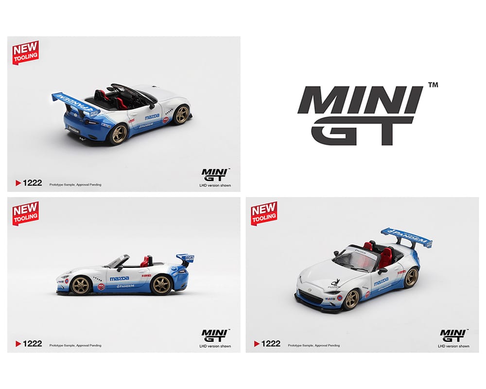 pandamama　イハダ6点セット Mazda Miata MX5 (ND) Pandem IMSA White Mini GT 1/64 – Hanz Driven