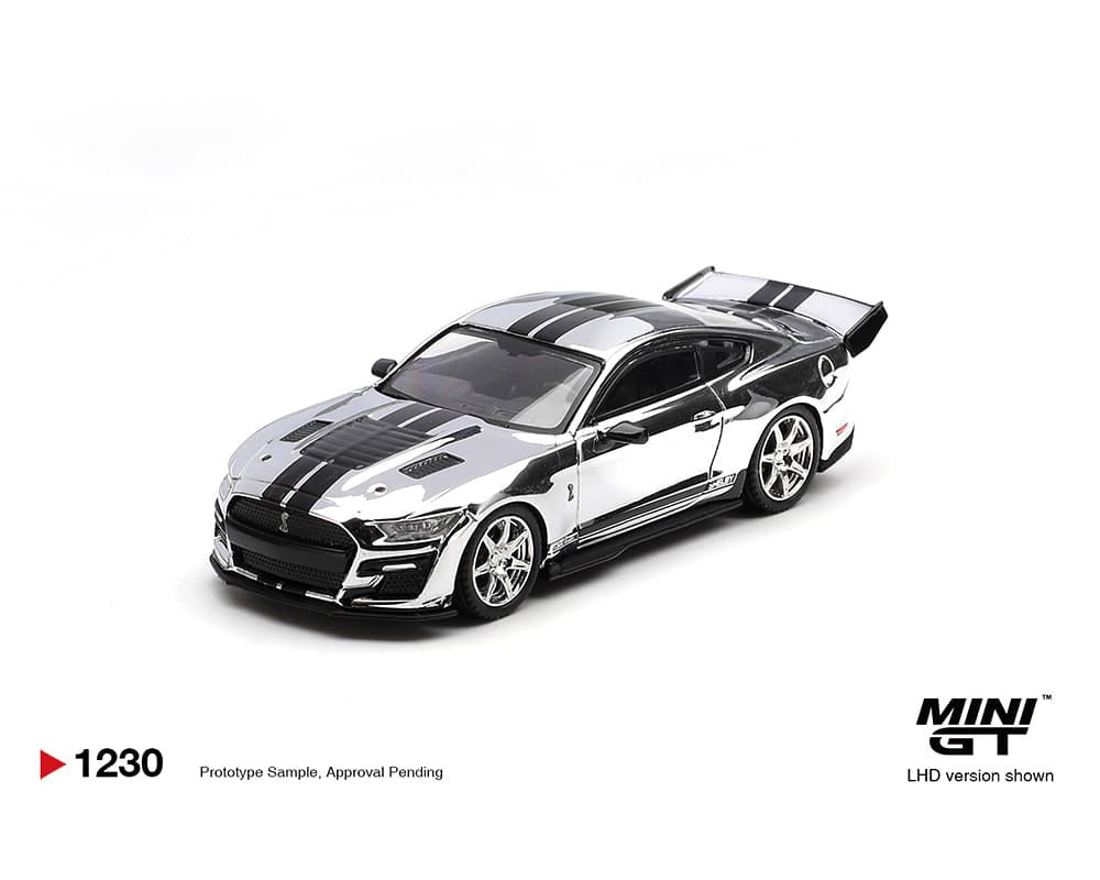 Shelby GT500 Dragon Snake Concept Chrome Silver Mini GT 1/64 MGT01230-BL
