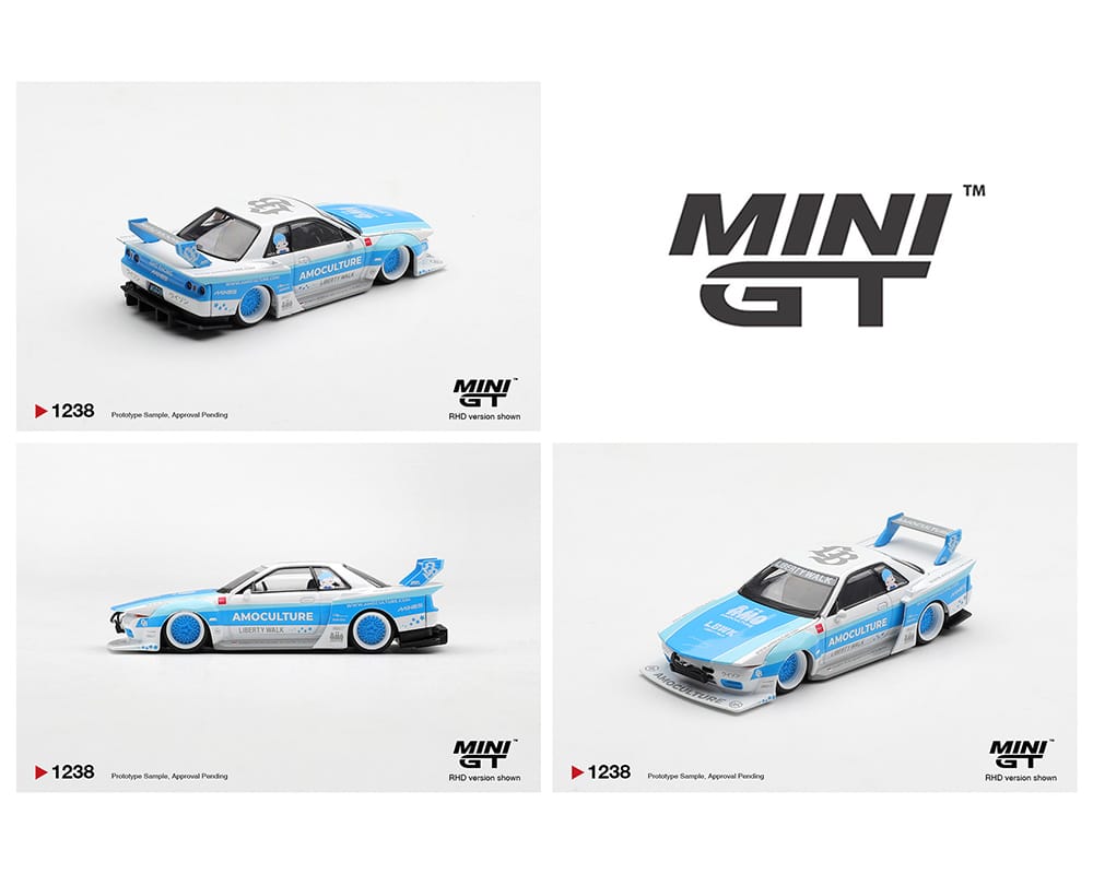 Nissan Skyline GTR (R32) LBWK Kaido Works AMOCULTURE Mini GT 1/64 MGT01238-BL