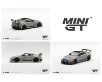 Nissan LB Silhouette WORKS GT 35GTRR Ver.1 Matt Grey Mini GT 1/64 MGT01248-BL