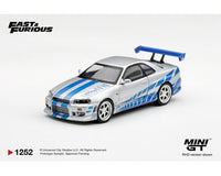 (Pre-order) Fast & Furious Nissan Skyline GT-R C-West 2 Fast 2 Furious Brian O’Conner – Limited Edition Mini GT 1:64 MGT01252-BL