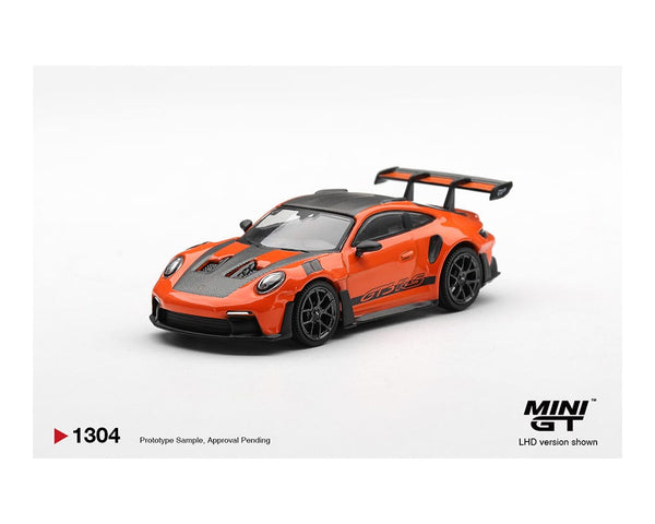 Porsche 911 (992) GT3 RS Weissach Package Gulf Orange Mini GT 1/64 MGT01304-BL