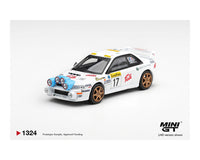 (PRE-ORDER) Subaru Impreza WRC98 #17 1999 Rally Monte-Carlo White Limited Edition Mini GT 1:64 MGT01324-BL
