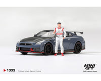 Nissan GT-R Nismo 2024 Tsukuba Production Car Lap Record W/ Matsuda Figure Tsugio Matsuda Collection Limited Edition Mini GT 1:64