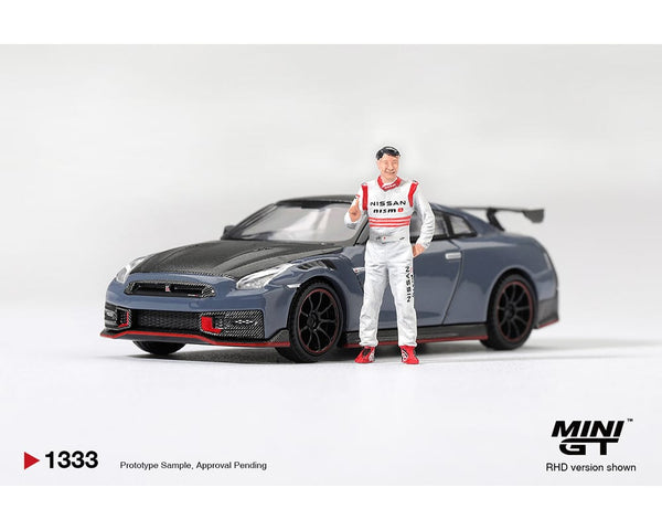 Nissan GT-R Nismo 2024 Tsukuba Production Car Lap Record W/ Matsuda Figure Tsugio Matsuda Collection Limited Edition Mini GT 1:64