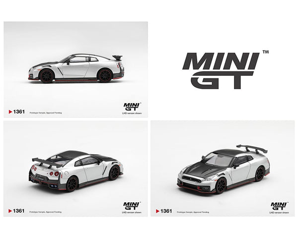 Nissan GTR NISMO 2024 Silver Mini GT 1/64 MGT01361-BL