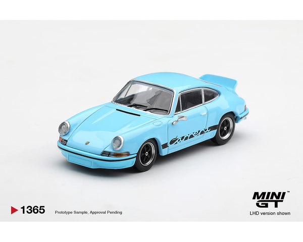 Porsche 911 Carrera RS 2.7 Gulf Blue with Black Mini GT 1/64