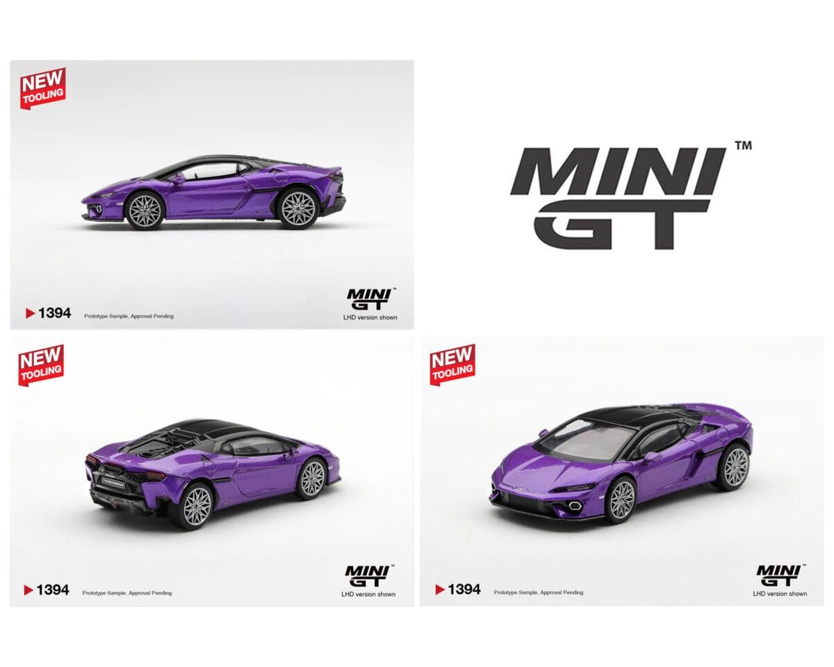 Lamborghini Temerario Viola Pasifae Mini GT 1/64 | Hanz Driven MGT01394-BL