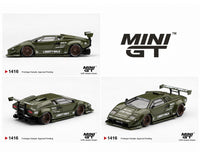 Lamborghini Countach LB-WORKS Army Green 1/64 | Mini GT MGT01416-BL