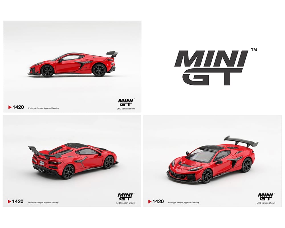 Mini GT Corvette ZR1 Torch Red 1/64 | Hanz Driven MGT01420-BL