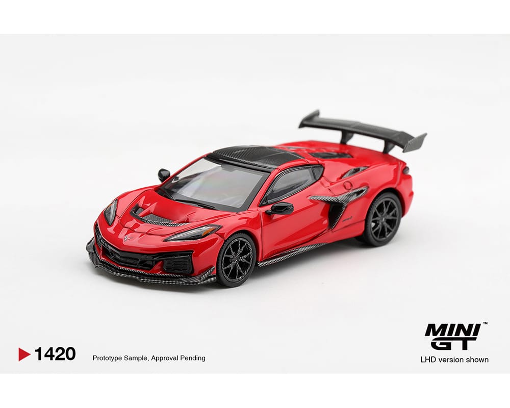 Mini GT Corvette ZR1 Torch Red 1/64 | Hanz Driven MGT01420-BL