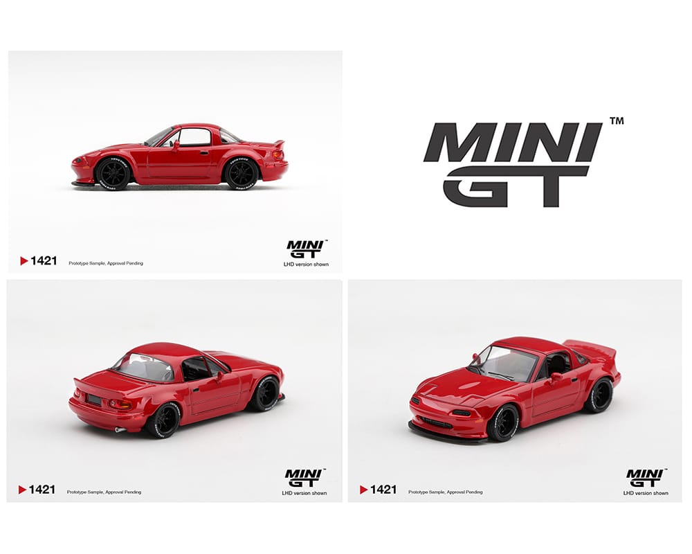 Mini GT Mazda MX-5 NA Pandem Classic Red 1/64 | Hanz Driven MGT01421-BL