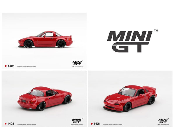 Mini GT Mazda MX-5 NA Pandem Classic Red 1/64 | Hanz Driven MGT01421-BL