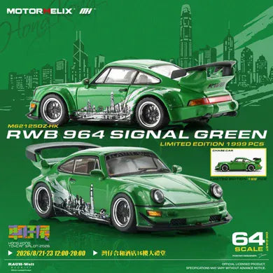 (PRE-ORDER) Porsche 911 964 RWB Signal Green Hong Kong ToyCar Salon Exclusive