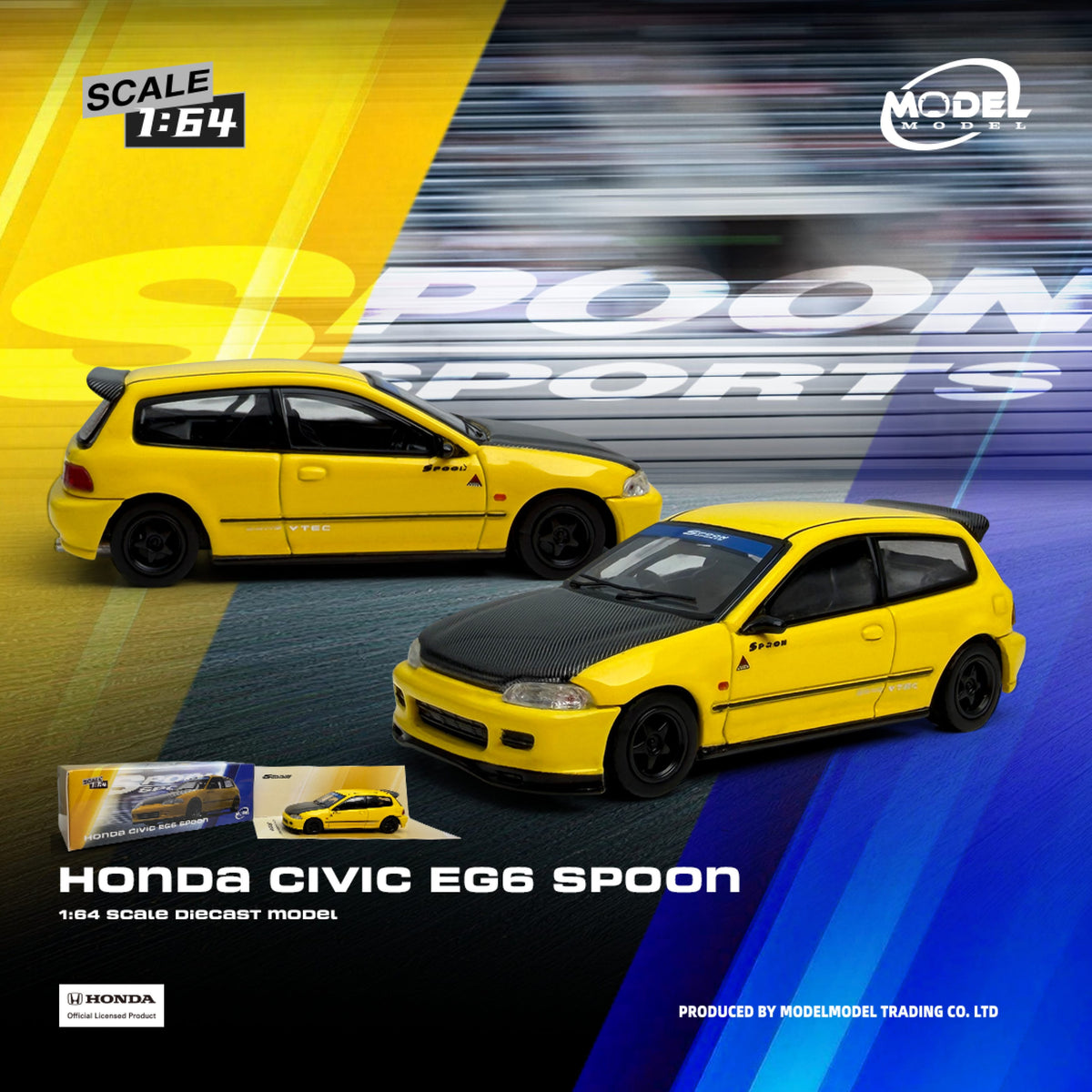 (PRE-ORDER) Honda Civic EG6 Spoon Paper Box ModelModel 1/64 MM64-EG6-001