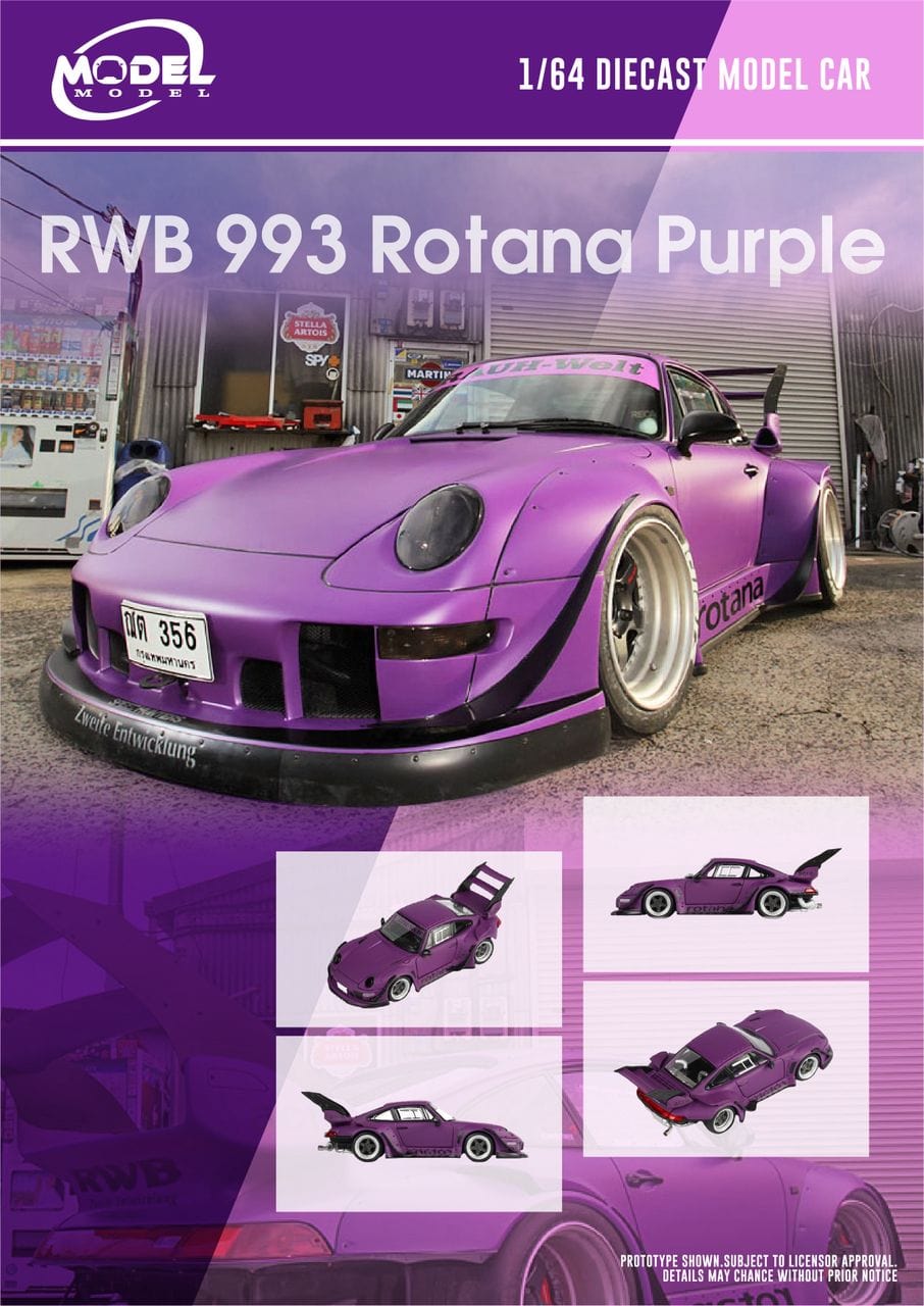 Porsche RWB 993 Rotana Purple MODELMODEL 1/64 scale