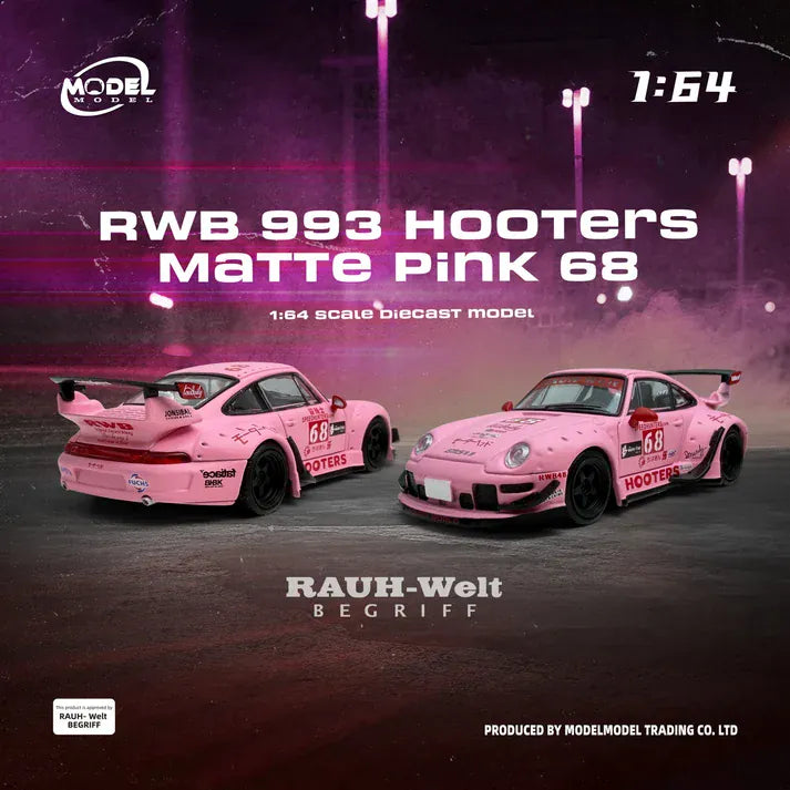 RWB 993 Hooters Matte Pink #68 MODELMODEL 1/64 scale