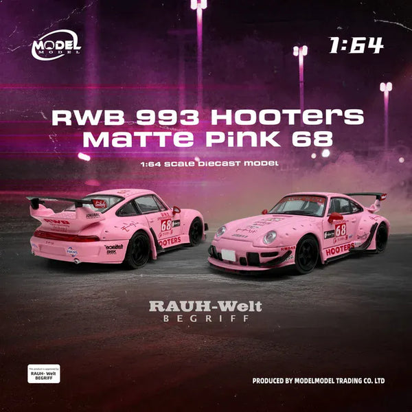 RWB 993 Hooters Matte Pink #68 MODELMODEL 1/64 scale MM64-RWD993-013
