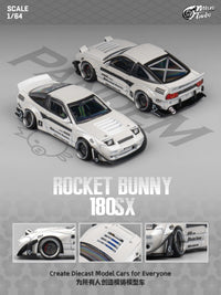 Custom Nissan 180SX Rocket Bunny - Metallic White Micro Turbo 1/64 scale MT6407C3