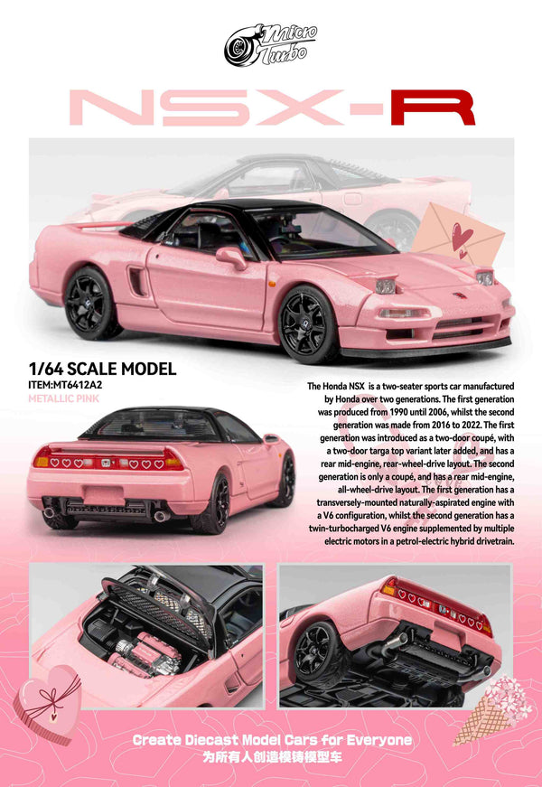 NSX-R NA1 Metallic Pink Micro Turbo 1/64 scale MT6412A2