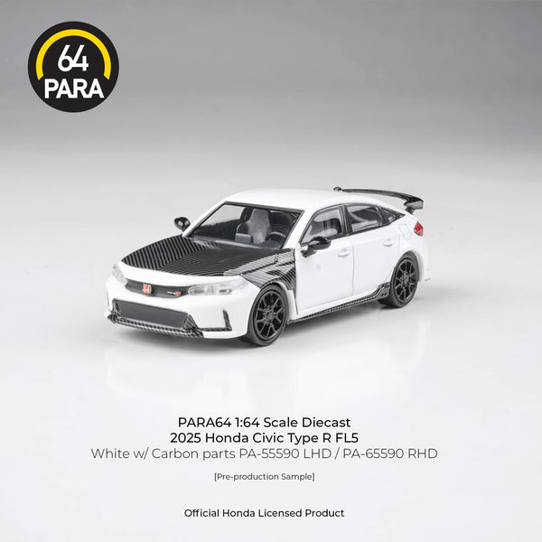 Honda Civic Type R FL5 White w/ Carbon parts LHD Para64 1:64 scale