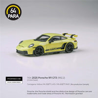 2025 Porsche 911 GT3 (992.2) Cartagena Yellow LHD Para64 1:64 scale PA-55877