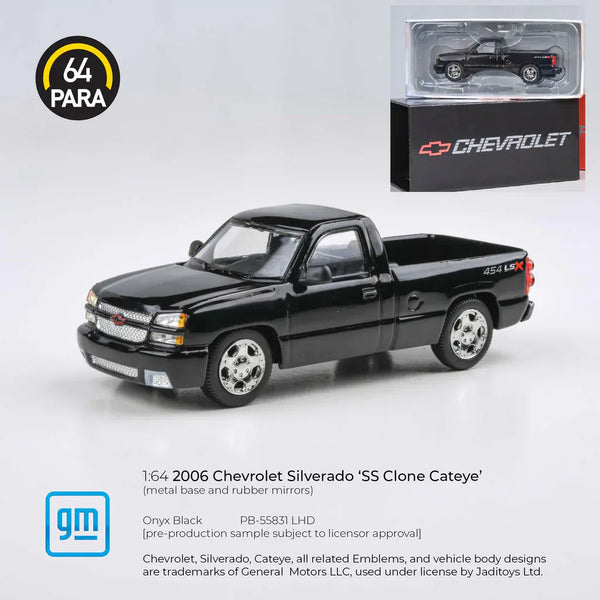 Chevrolet Silverado Single Cab Onyx Black Para64 1:64 scale – Hanz
