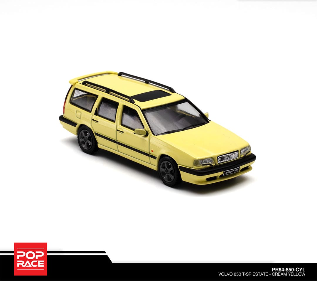 1/64 ボルボ　VOLVO 850 T-5R イエロー Volvo 850 T-5R Cream Yellow Pop Race 1/64 scale – Hanz Driven