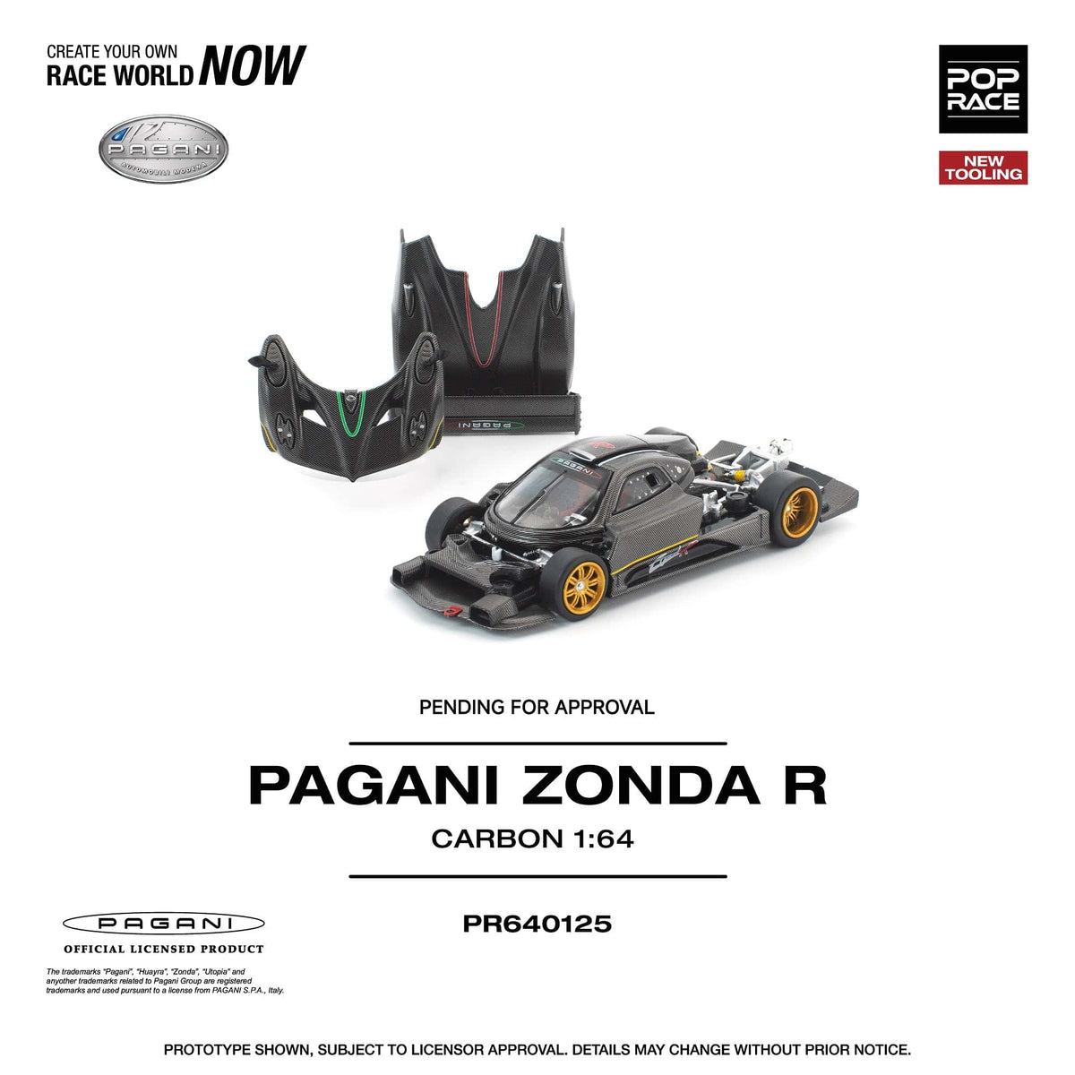 Pagani Zonda R Carbon Finish PopRace 1/64