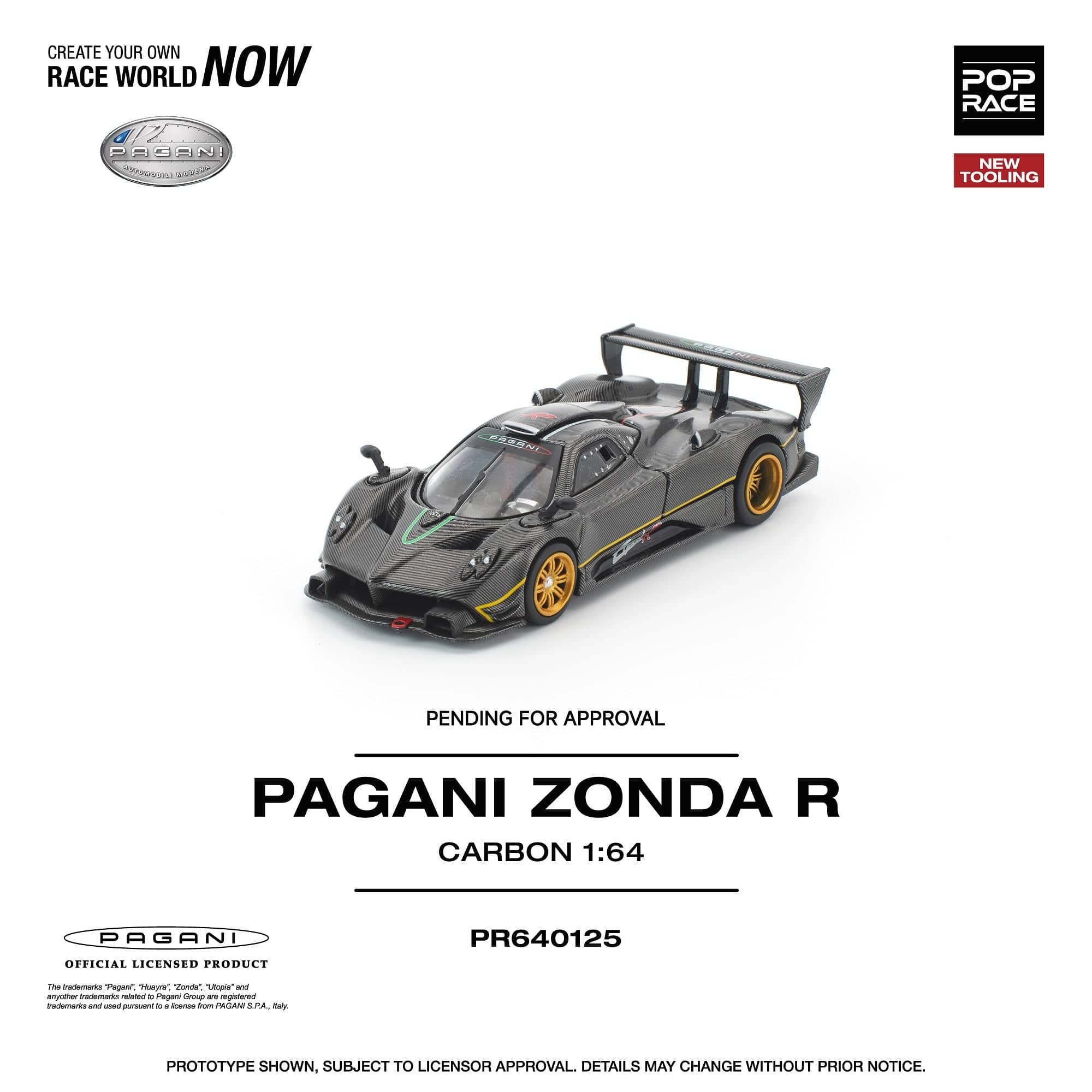 Pre-order) Pagani Zonda R Carbon Finish Pop Race 1/64 – Hanz Driven