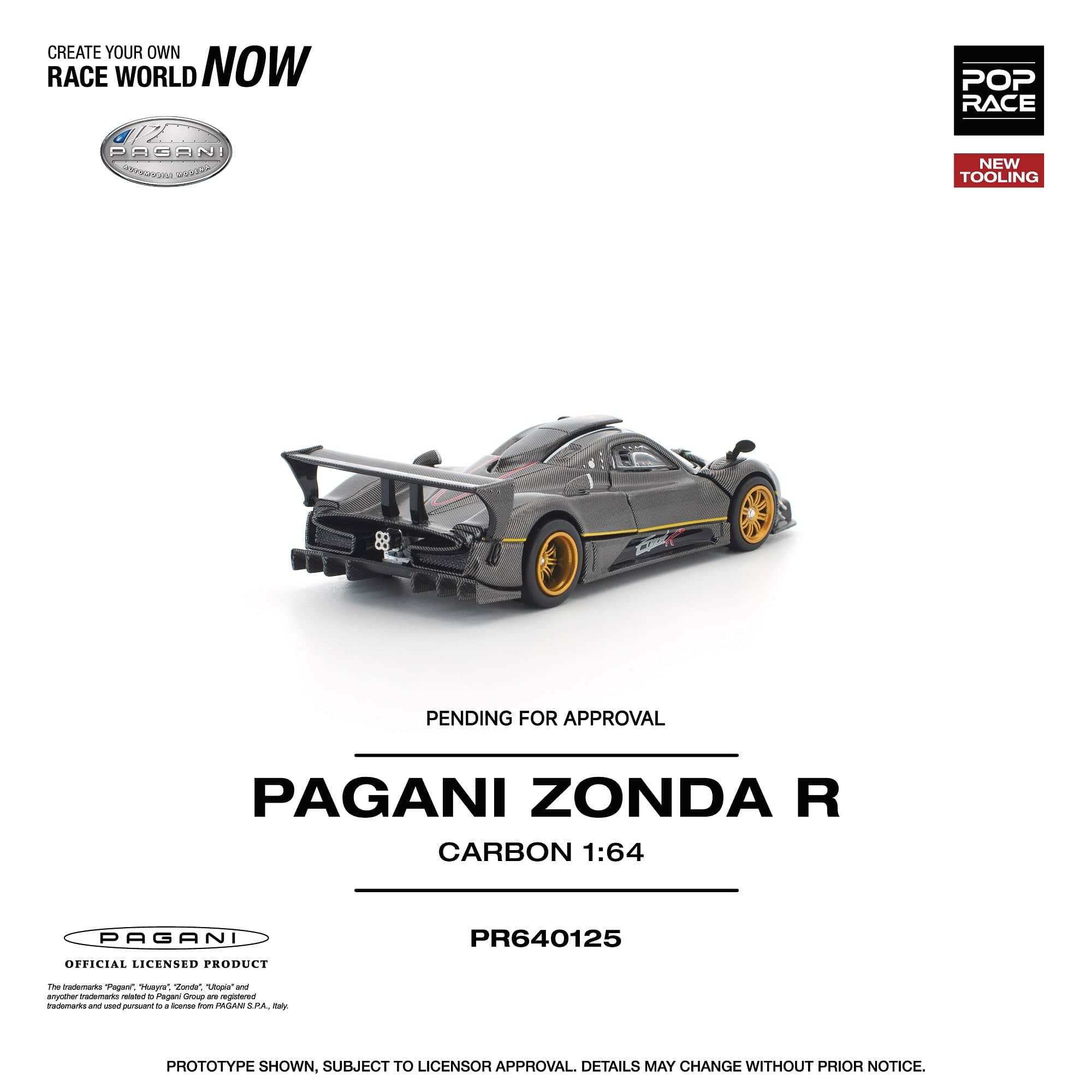 Pre-order) Pagani Zonda R Carbon Finish Pop Race 1/64 – Hanz Driven