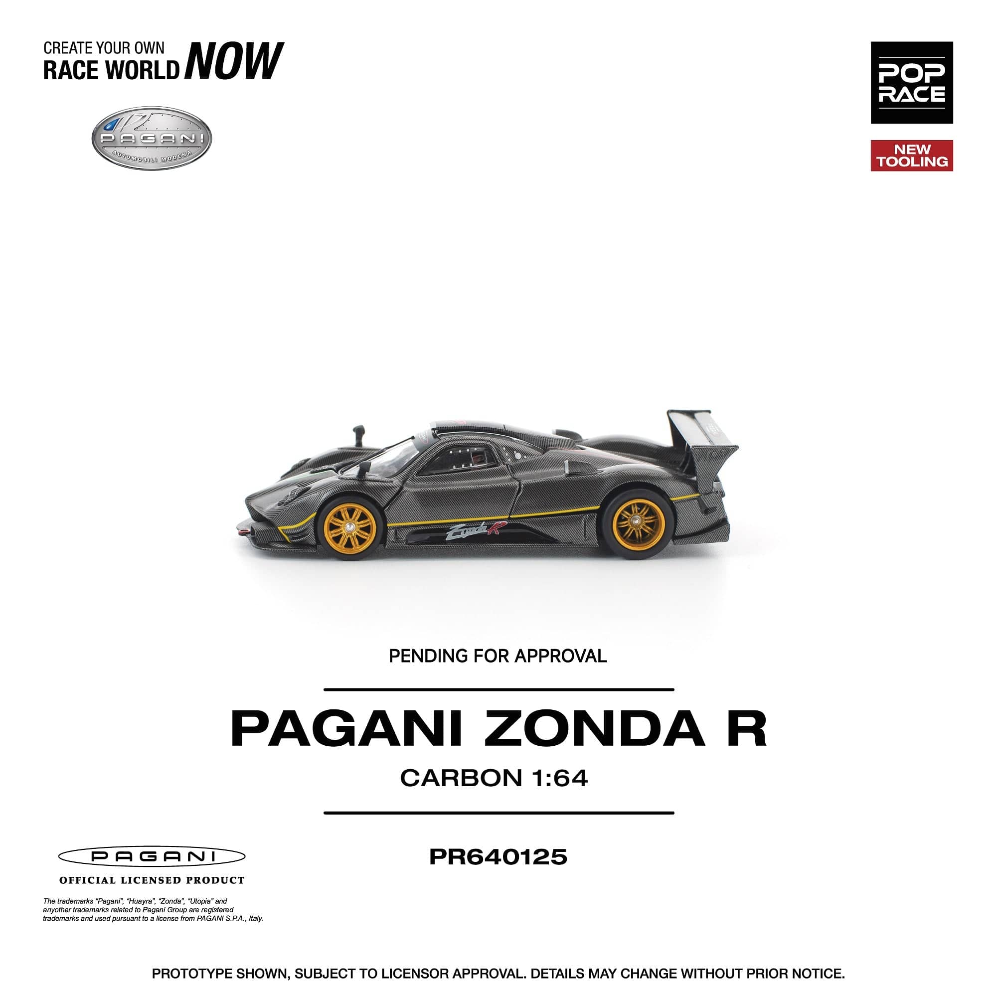 Pre-order) Pagani Zonda R Carbon Finish Pop Race 1/64 – Hanz Driven