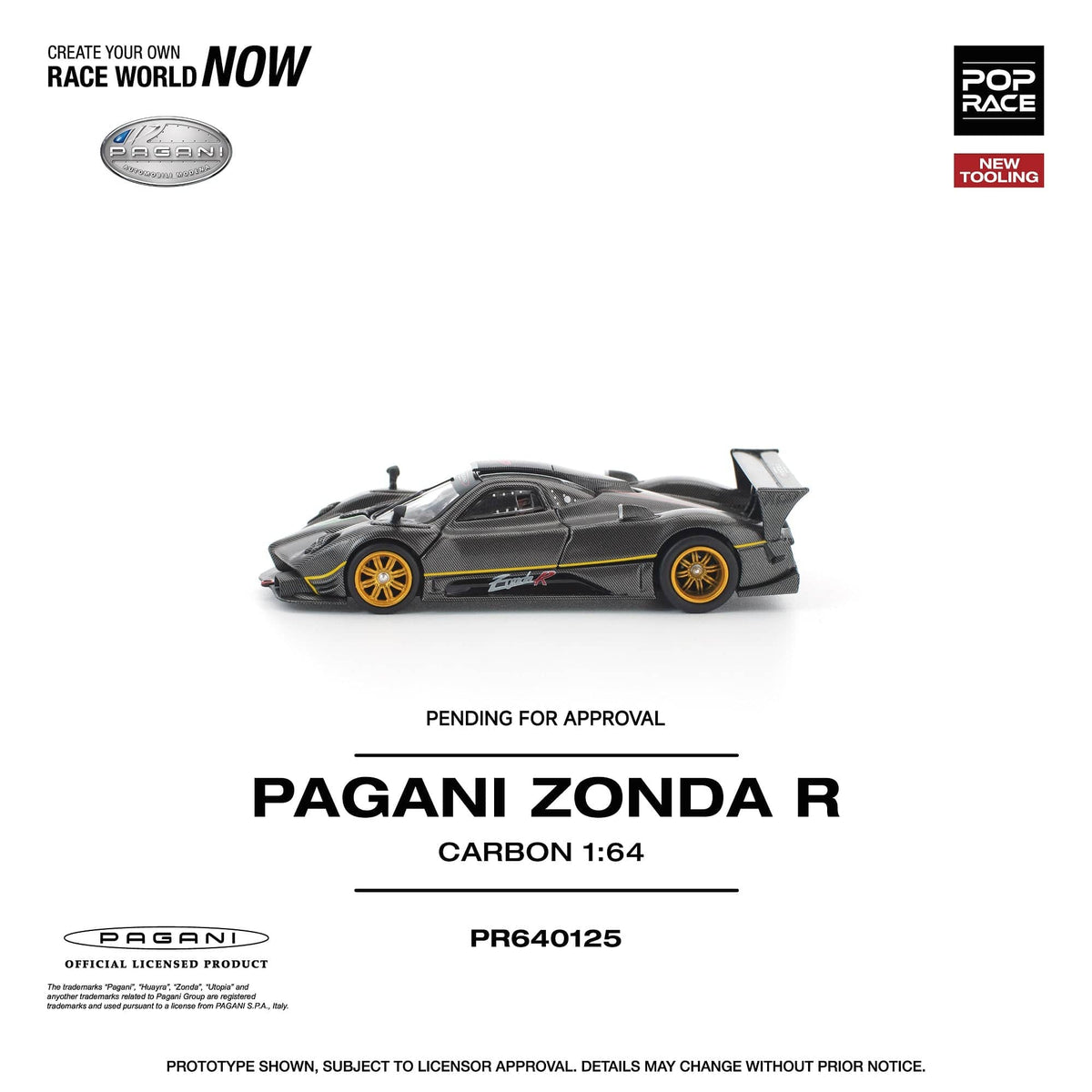 Pagani Zonda R Carbon Finish PopRace 1/64