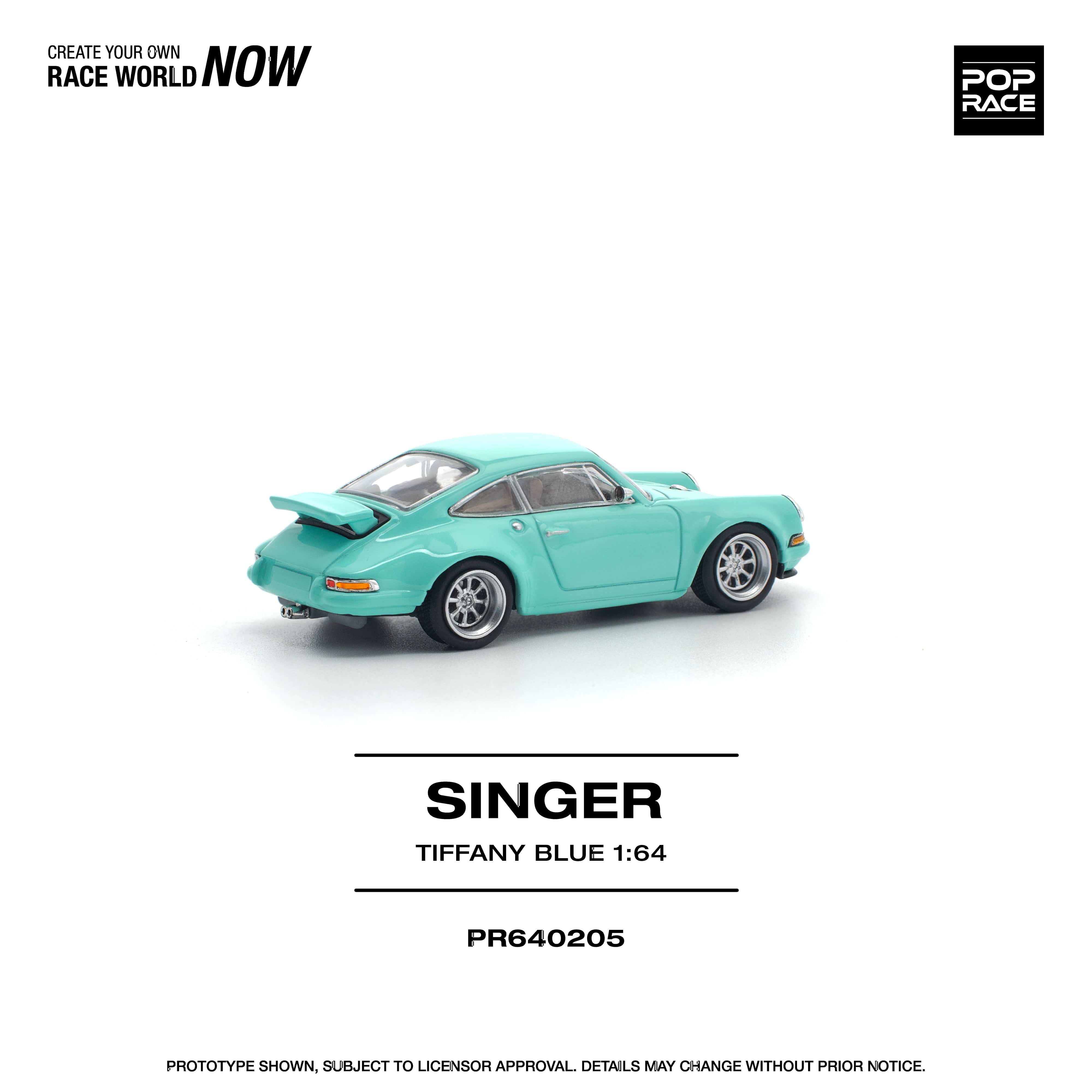 Porsche Singer 964 Tiffany Blue | Pop Race 1:64 | Pre-order – Hanz