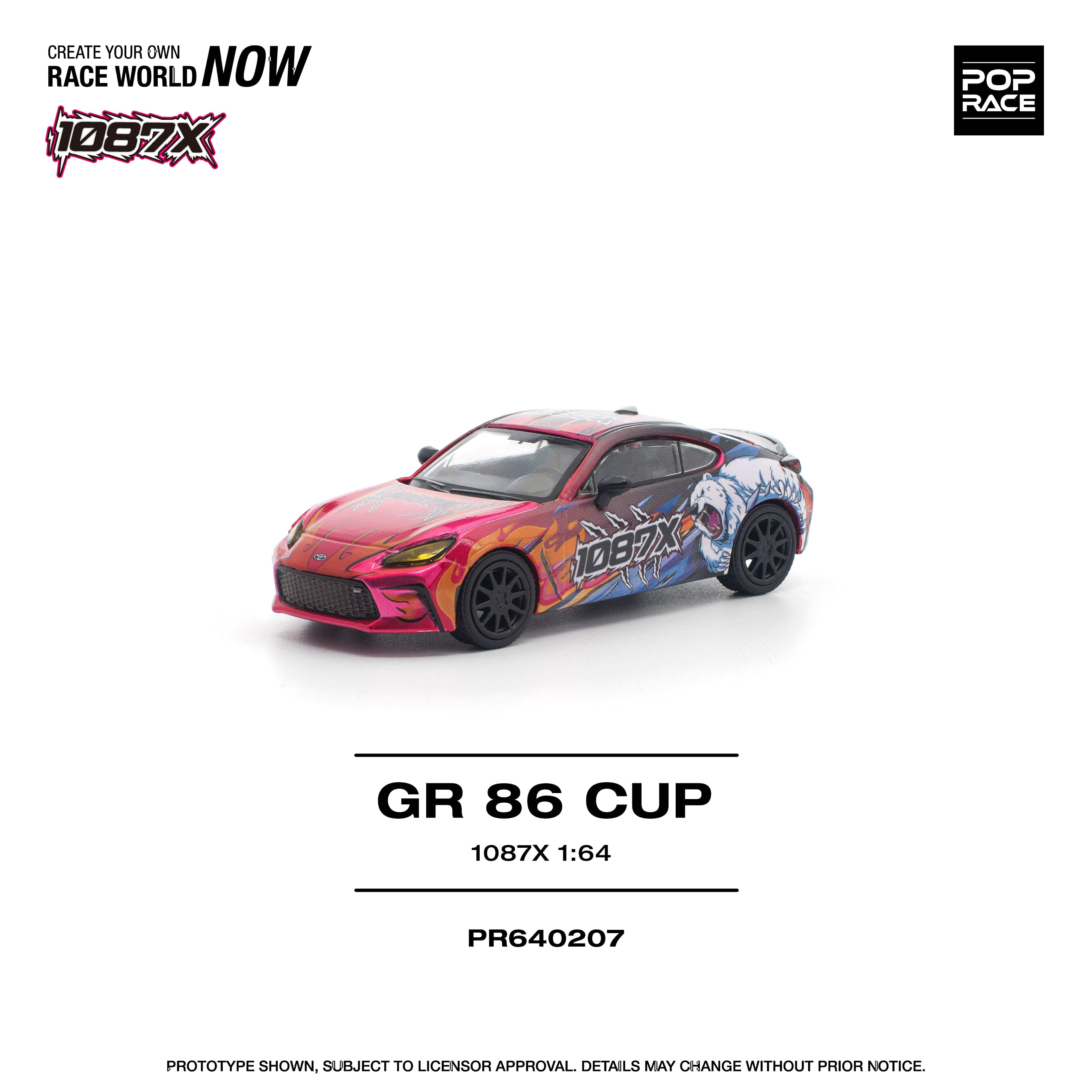 Toyota 1087X GR86 Cup Pop Race 1/64 scale – Hanz Driven