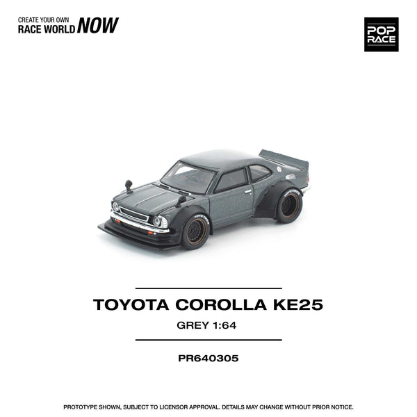 Toyota Corolla KE25 Matte Grey Pop Race 1/64