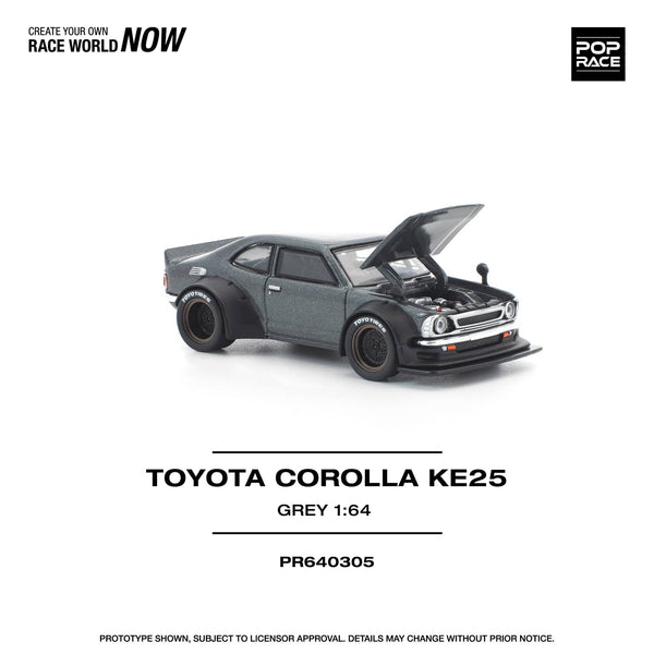 Toyota Corolla KE25 Matte Grey Pop Race 1/64