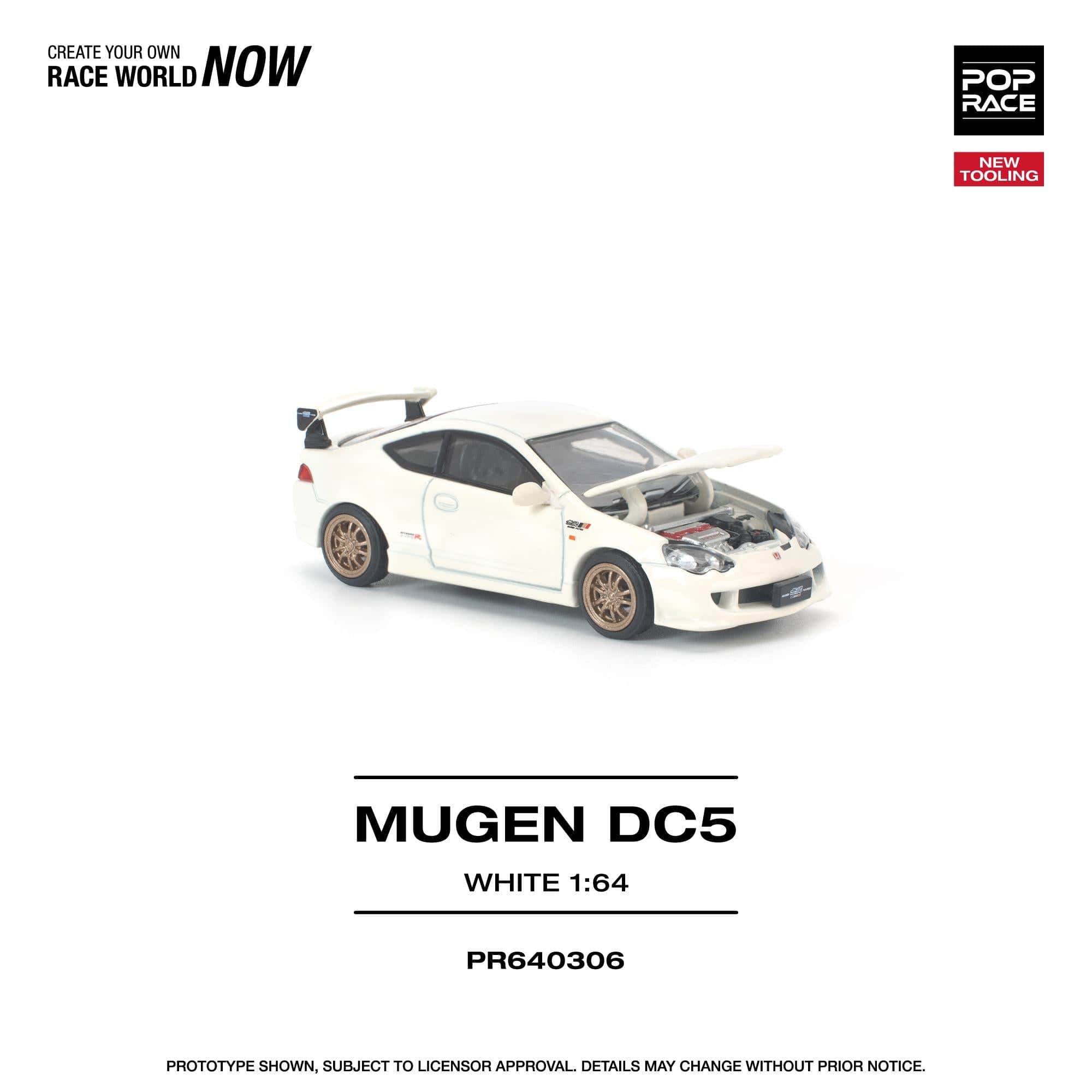 PRE-ORDER) Honda Integra DC5 Mugen White Pop Race 1/64 scale