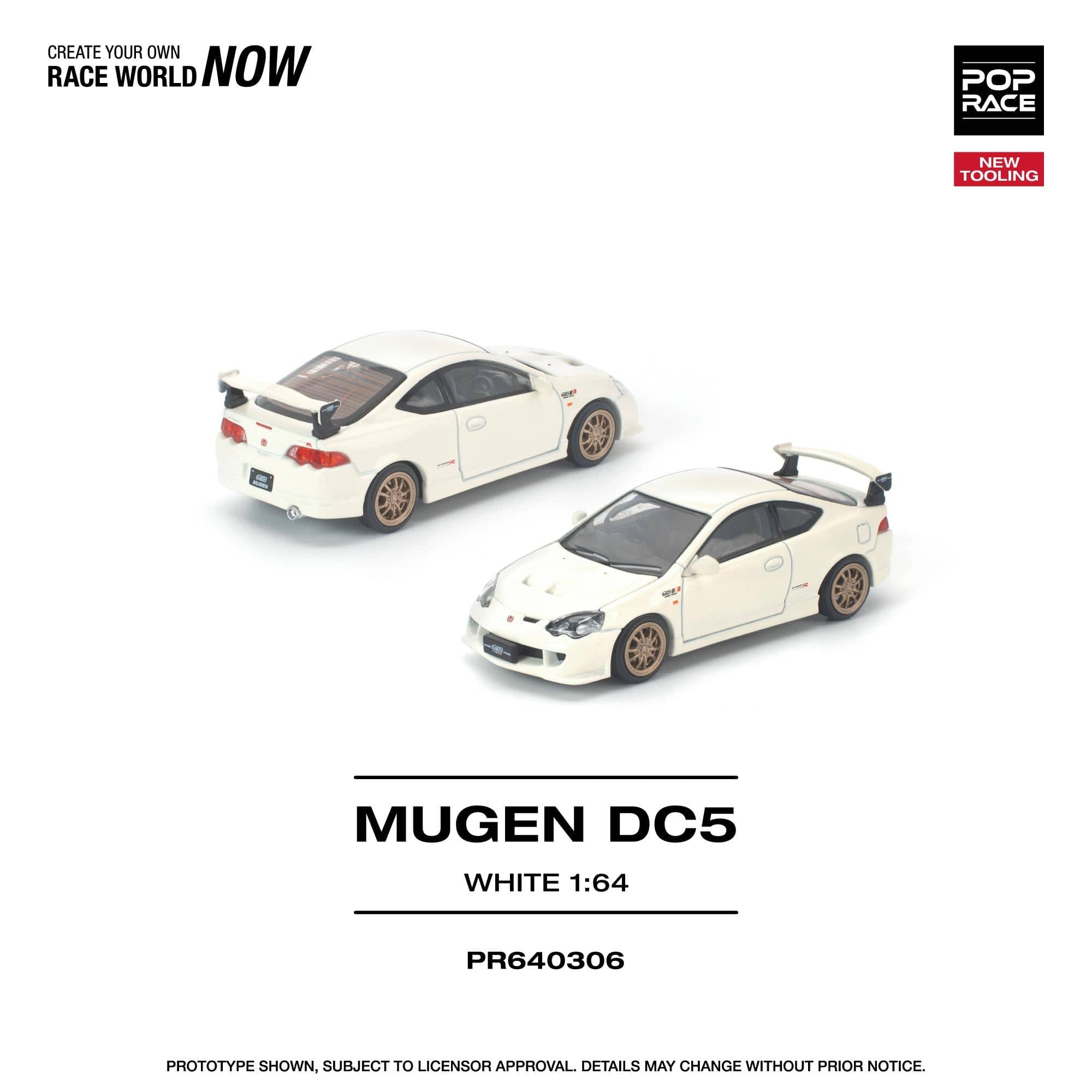 PRE-ORDER) Honda Integra DC5 Mugen White Pop Race 1/64 scale