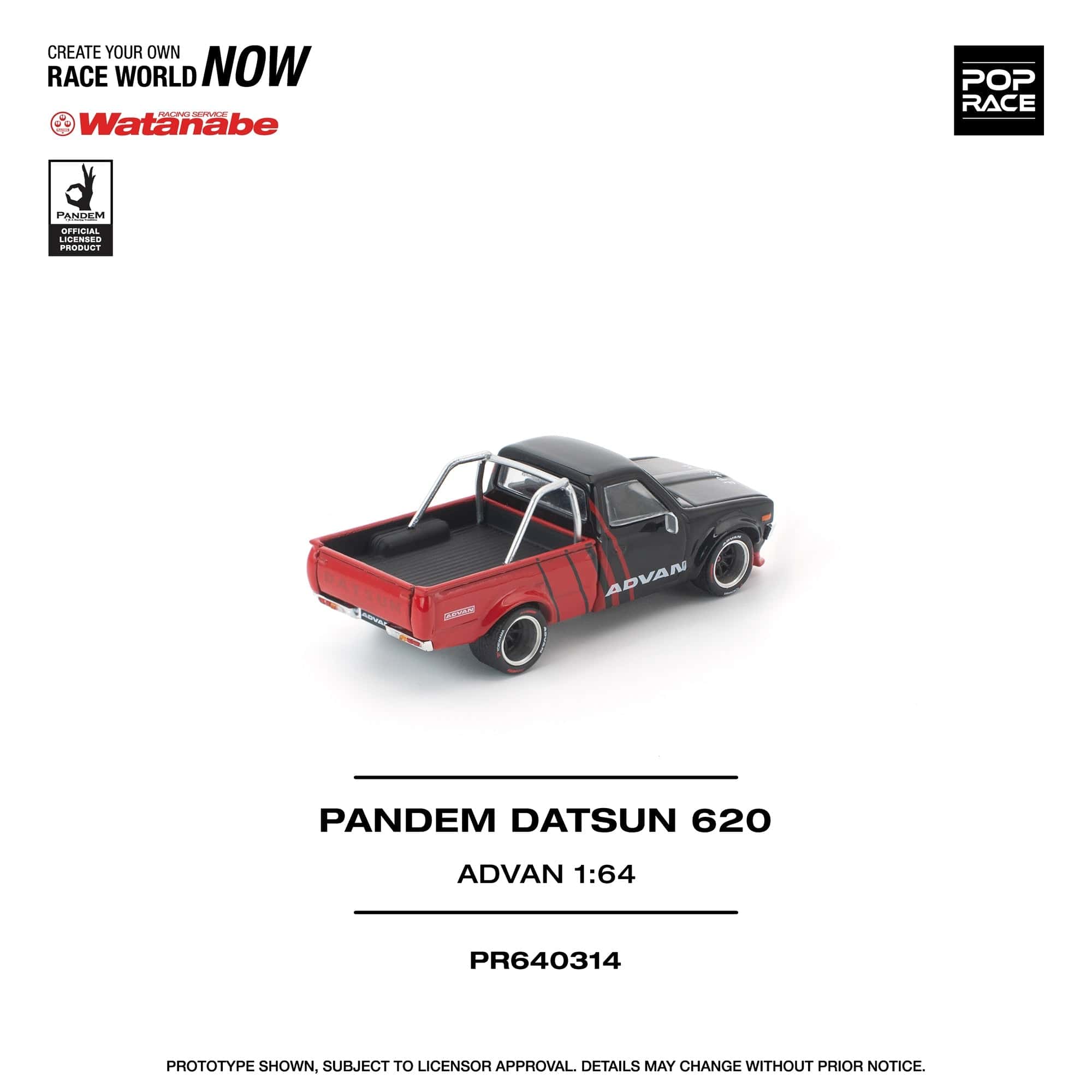 Pre-order) Pick-up truck Datsun 620 Advan 1/64 scale Pop Race