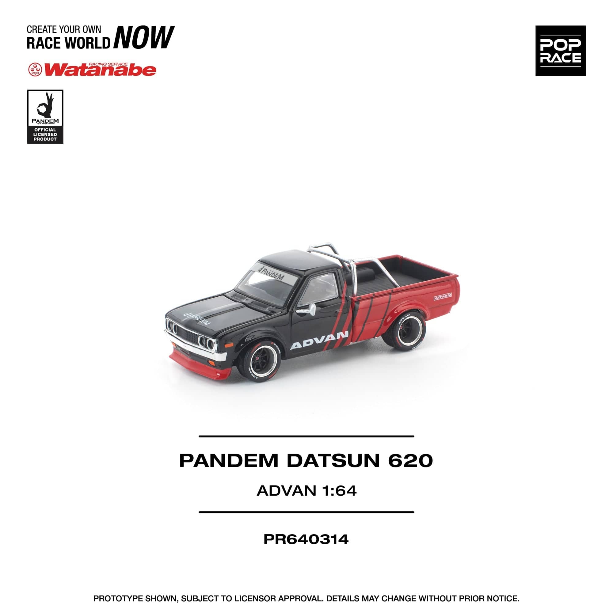 Pre-order) Pick-up truck Datsun 620 Advan 1/64 scale Pop Race