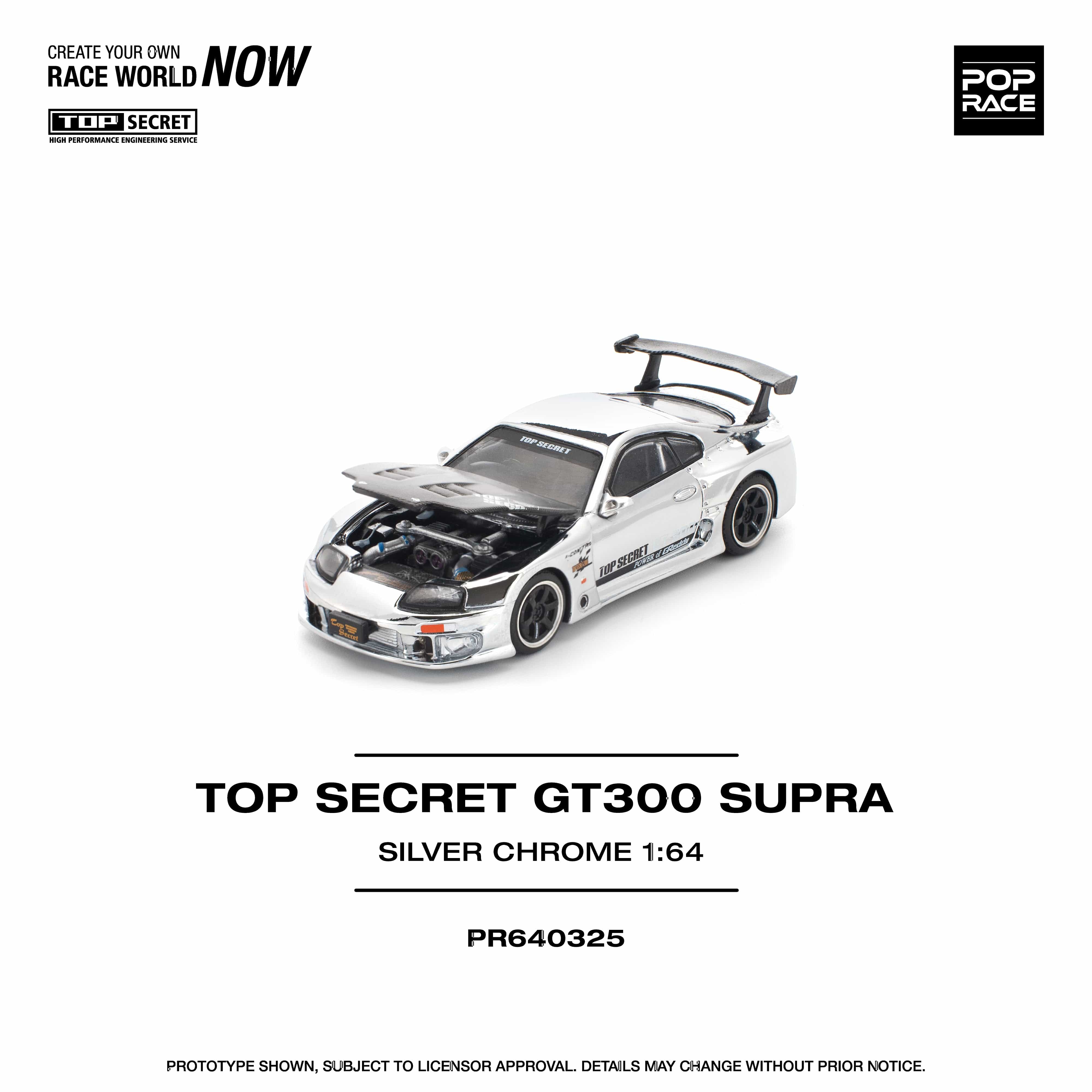 Toyota Supra GT300 Silver Chrome Pop Race 1:64 – Hanz Driven