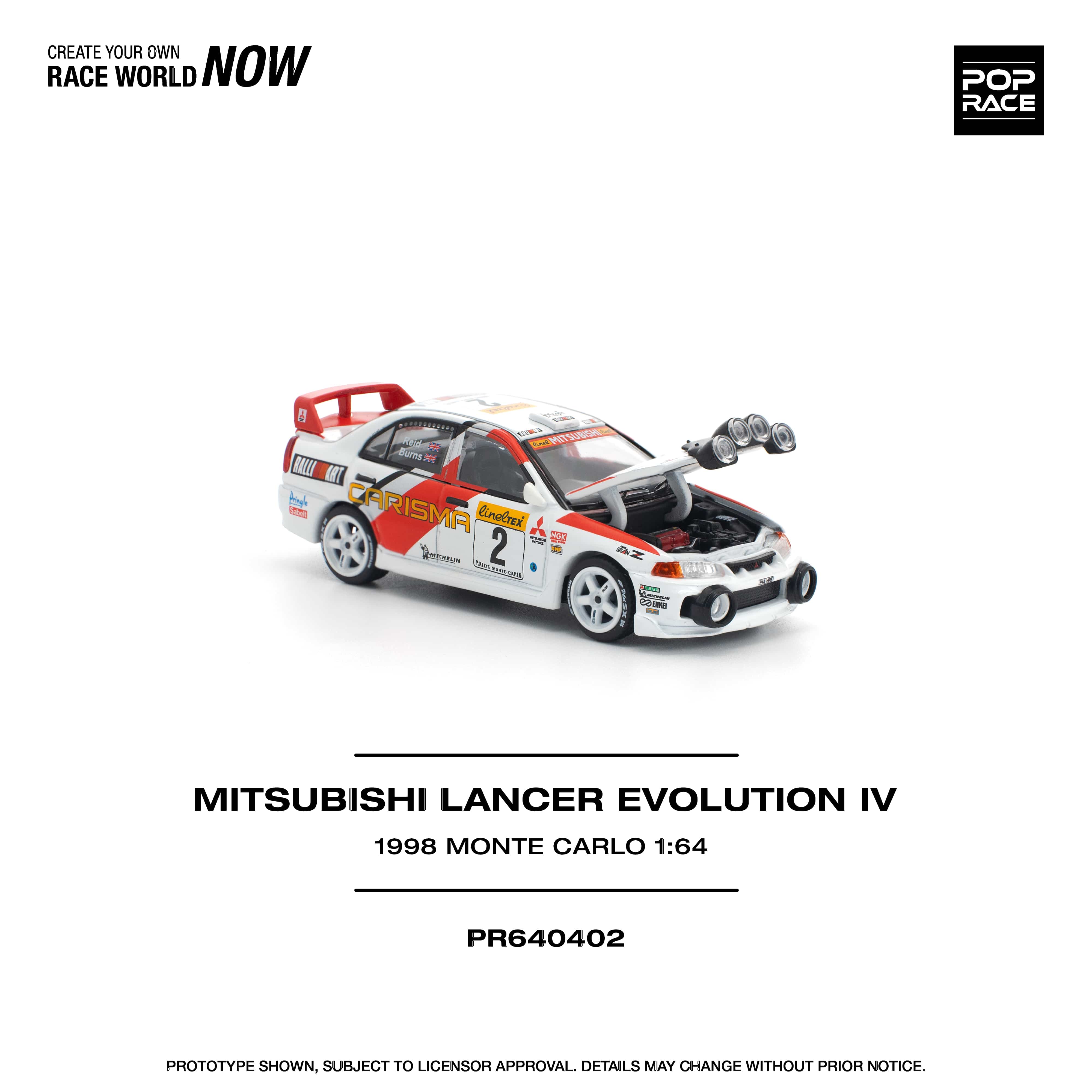 Mitsubishi Lancer Evolution IV 1998 Monte Carlo Pop Race 1/64