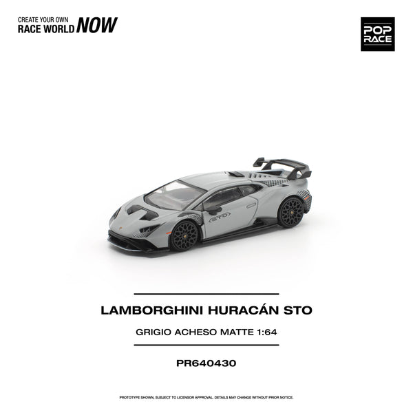 (Pre-order) Lamborghini Huracan STO  Grigio Acheso Matte Pop Race 1/64