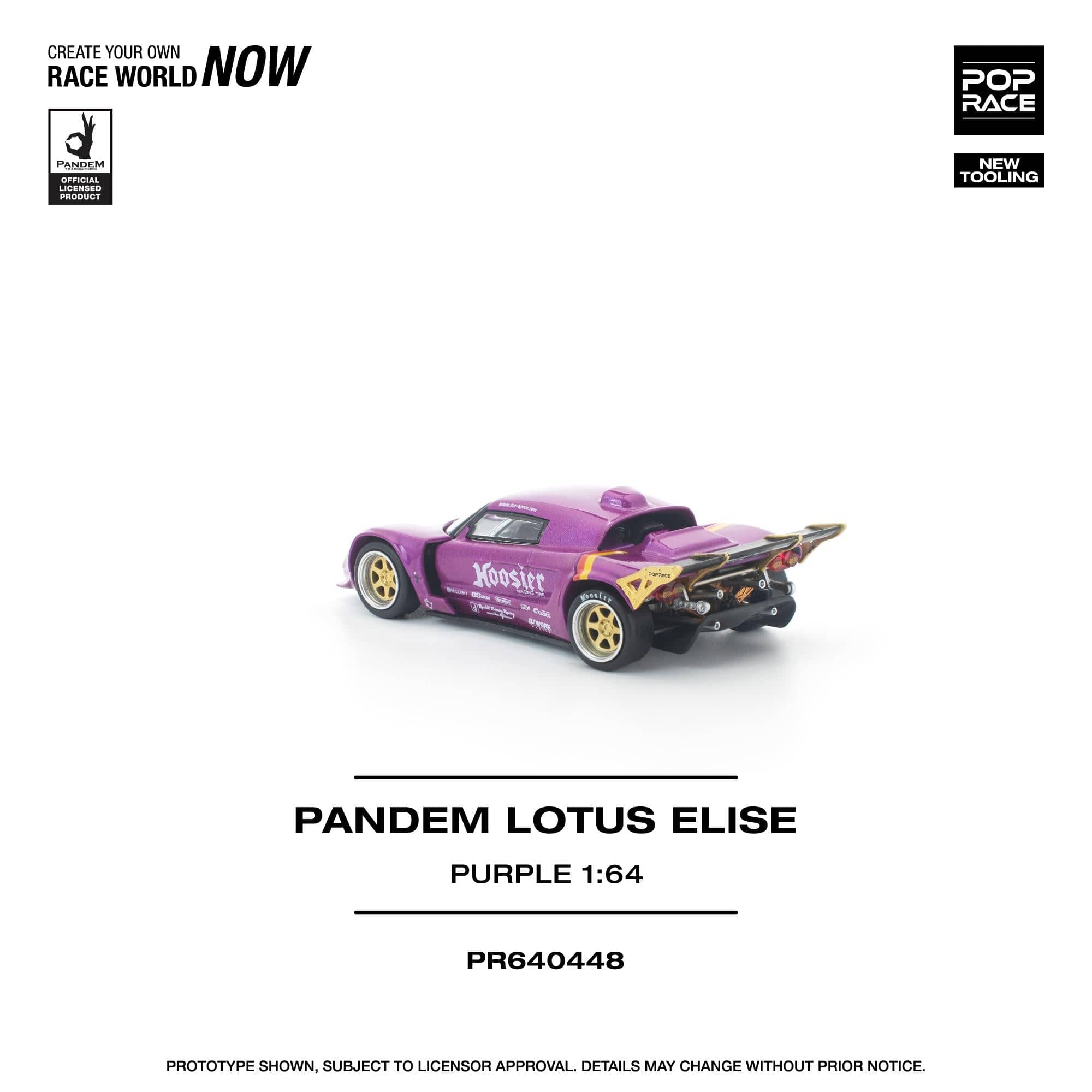 PRE-ORDER) Pandem Lotus Elise Purple Pop Race 1/64 – Hanz Driven